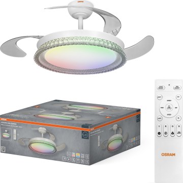 Osram - LED RGB prigušivo stropno svjetlo s ventilatorom CIERZO LED/35W/230V 3000-6500K + daljinski upravljač