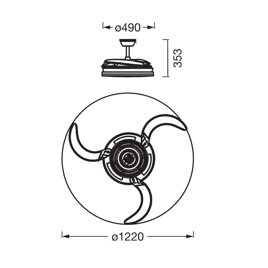 Osram - LED RGB prigušivo stropno svjetlo s ventilatorom CIERZO LED/35W/230V 3000-6500K + daljinski upravljač