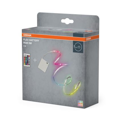 Osram - LED RGB traka s mogućnošću prigušivanja FLEX BATTERY 5m LED/5W/4xAA + daljinski upravljač