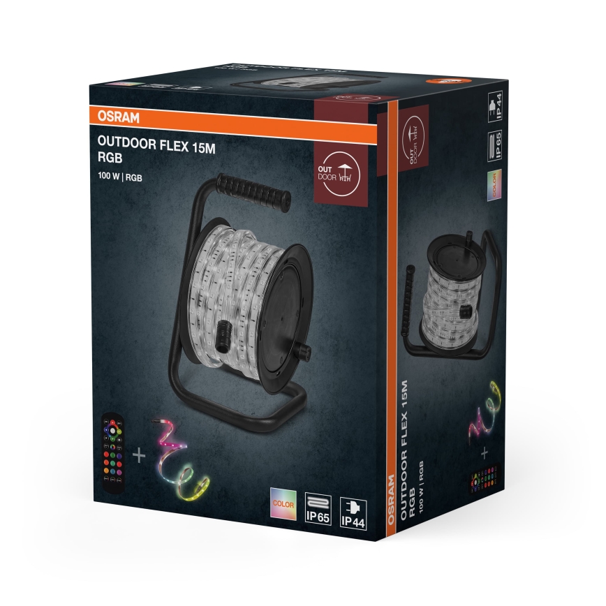 Osram - LED RGB traka za vanjsku upotrebu s mogućnošću prigušivanja FLEX 15m LED/100W/230V IP65 + daljinski upravljač