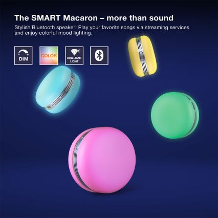 Osram - LED RGB zvučnik s mogućnošću prigušivanja SMART+ MACARON LED/1,75W/3,7V 450 mAh plava