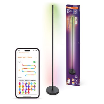 Osram - LED RGBW podna lampa s mogućnošću prigušivanja SMART+ FLOOR LED/14W/230V 2700-6500K Wi-Fi crna + daljinski upravljač