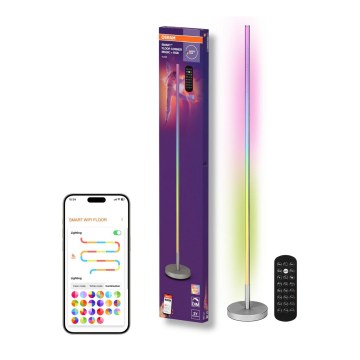 Osram - LED RGBW prigušiva podna lampa SMART+ MAGIC LED/11,5W/230V 2700-6500K srebrna Wi-Fi + daljinski upravljač