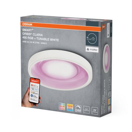 Osram - LED RGBW prigušivo stropno svjetlo SMART+ CLARIA LED/32W/230V Ø 49 cm 2700-6500K Wi-Fi