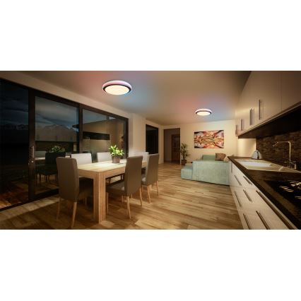 Osram - LED RGBW stropna svjetiljka s mogućnošću prigušivanja SMART+ MAGIC LED/38W/230V, Ø 49 cm, crna, 2700-6500K, Wi‑Fi