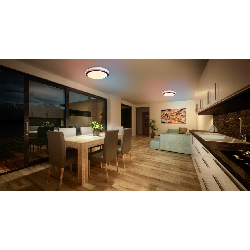 Osram - LED RGBW stropna svjetiljka s mogućnošću prigušivanja SMART+ MAGIC LED/38W/230V, Ø 49 cm, crna, 2700-6500K, Wi‑Fi