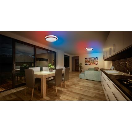 Osram - LED RGBW stropna svjetiljka s mogućnošću prigušivanja SMART+ MAGIC LED/38W/230V, Ø 49 cm, crna, 2700-6500K, Wi‑Fi