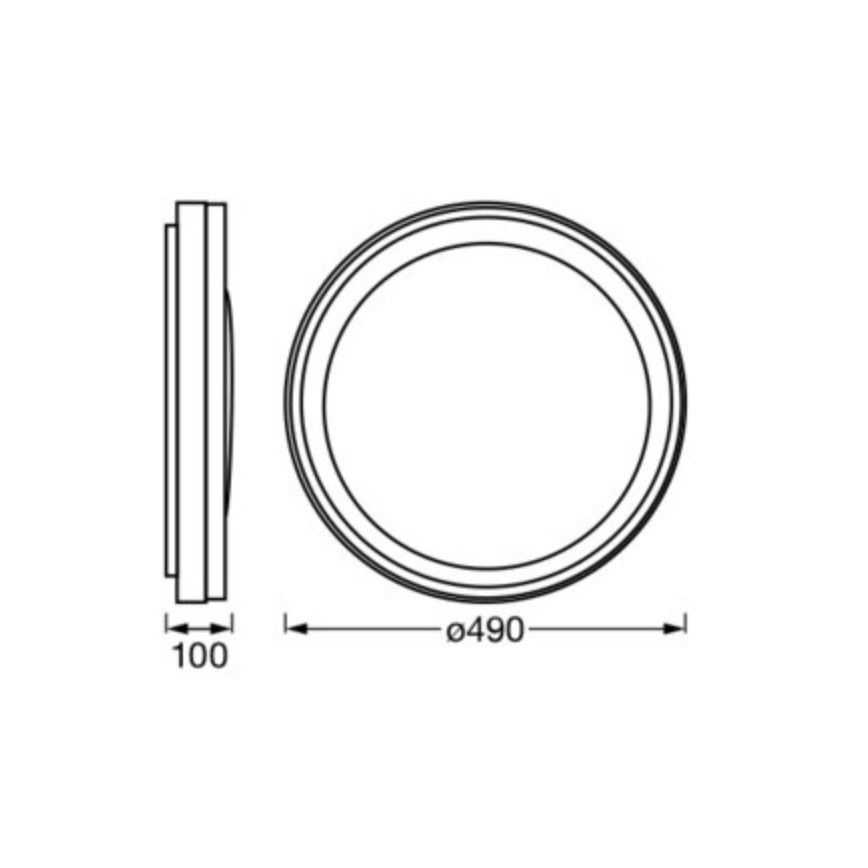 Osram - LED RGBW stropna svjetiljka s mogućnošću prigušivanja SMART+ MAGIC LED/38W/230V, Ø 49 cm, crna, 2700-6500K, Wi‑Fi