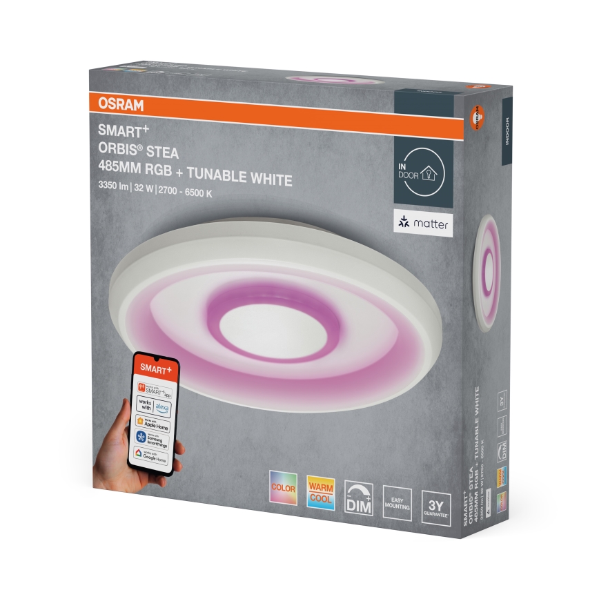 Osram - LED RGBW prigušiva stropna svjetiljka SMART+ STEA LED/32W/230V promjer 48,5 cm 2700-6500K Wi-Fi