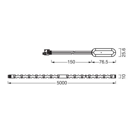 Osram - LED RGBW prigušiva traka FLEX 5m LED/10W/230V + daljinsko upravljanje