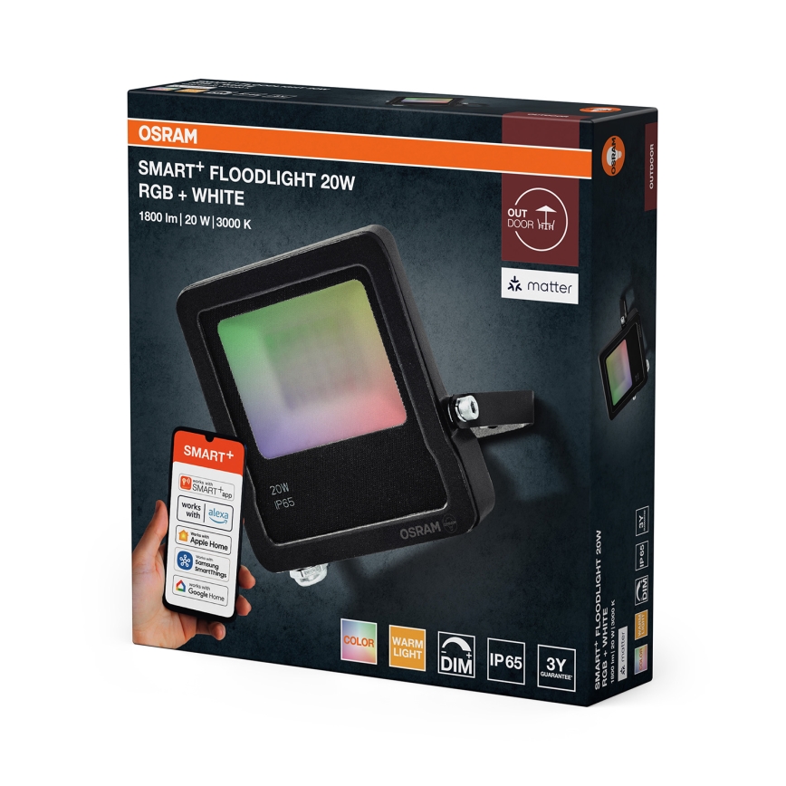 Osram - LED RGBW reflektor SMART+ FLOODLIGHT s mogućnošću prigušivanja LED/20W/230V IP65 Wi-Fi