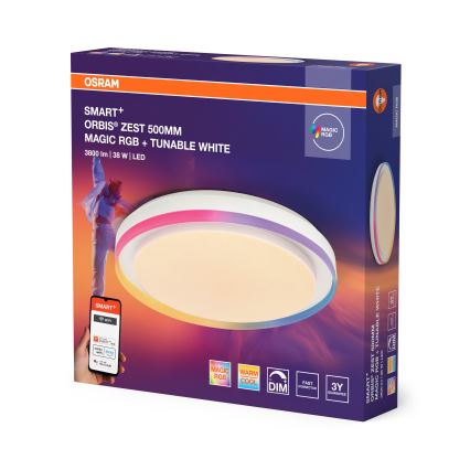 Osram - LED RGBW stropno svjetlo s mogućnošću dimiranja SMART+ MAGIC LED/38W/230V Ø 49 cm bijela 2700-6500K Wi-Fi