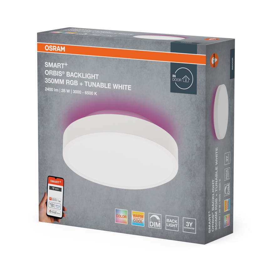 Osram - LED RGBW Prigušivo stropno svjetlo SMART+ ORBIS LED/28W/230V promjer 35 cm 2700-6500K Wi-Fi