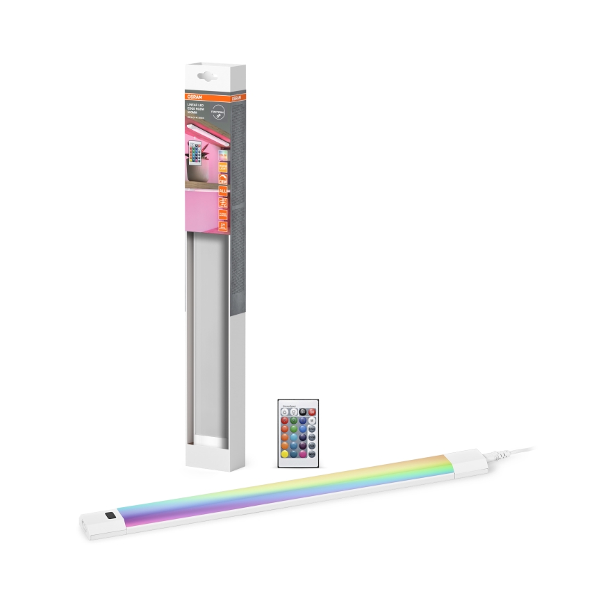 Osram - LED RGBW rasvjeta za ispod ormarića s mogućnošću prigušivanja i senzorom pokreta LINEAR EDGE LED/8W/230V 50 cm bijela + daljinski upravljač