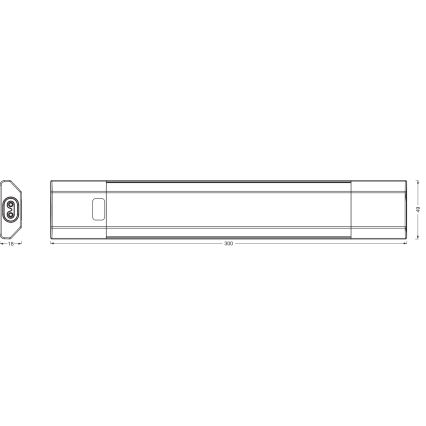 Osram - LED RGBW prigušivo podkuhinjsko svjetlo s senzorom pokreta LINEAR EDGE LED/4W/230V 30 cm bijelo + daljinski upravljač