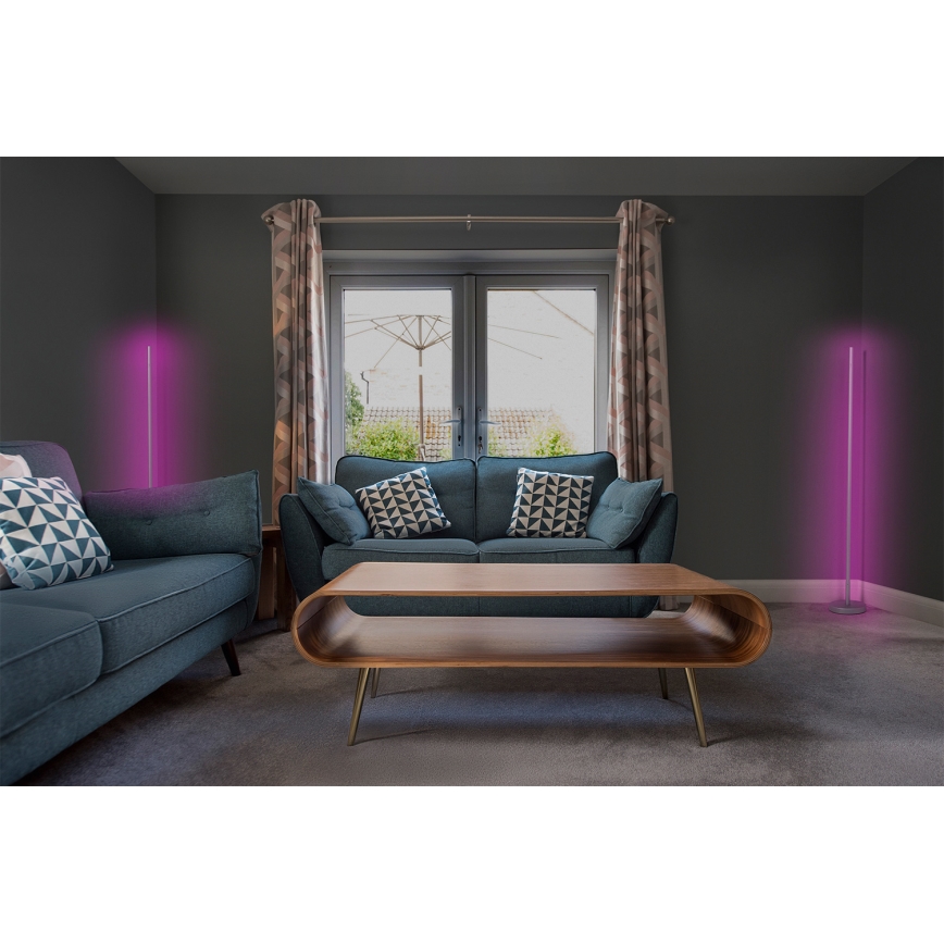 Osram - LED RGBW prigušiva podna lampa SMART+ MAGIC LED/11,5W/230V 2700-6500K srebrna Wi-Fi + daljinski upravljač