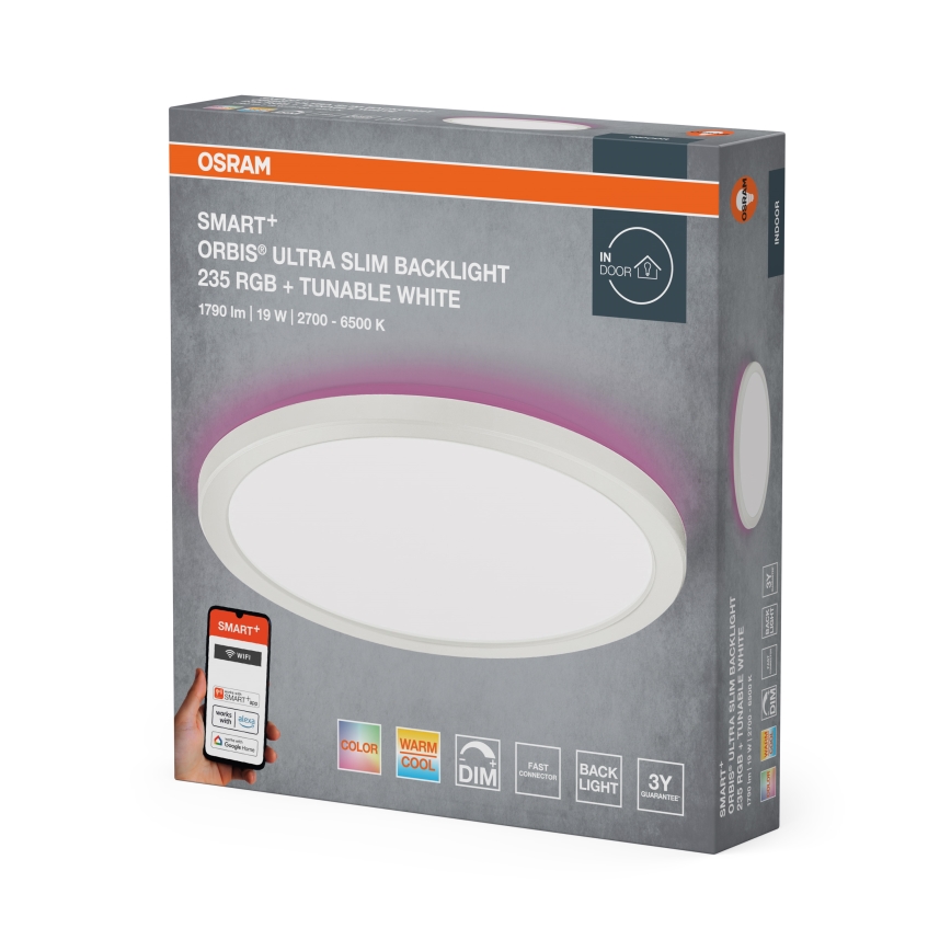 Osram - LED RGBW prigušivo stropno svjetlo SMART+ ORBIS LED/19W/230V prom. 23,5 cm 2700-6500K Wi-Fi