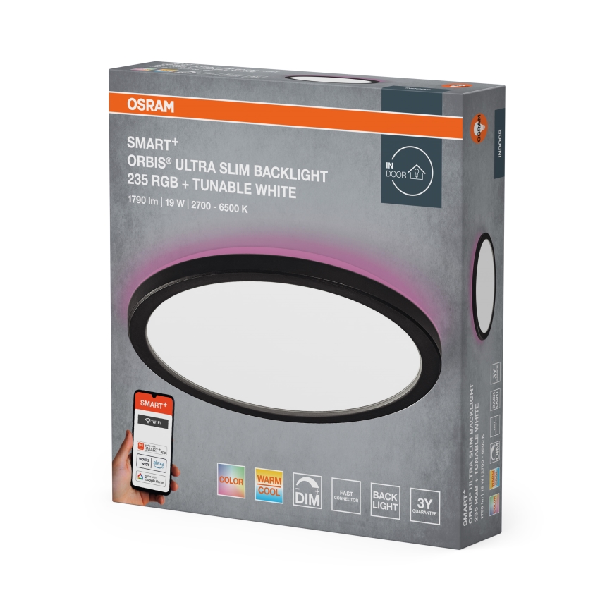 Osram - LED RGBW stropna svjetiljka s mogućnošću prigušivanja SMART+ ORBIS LED/19W/230V prom. 23,5 cm 2700-6500K Wi-Fi