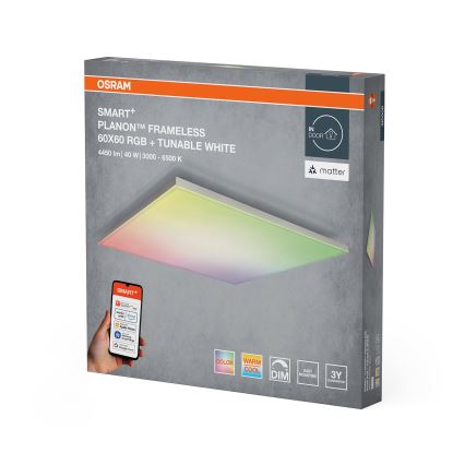 Osram - LED RGBW stropna svjetiljka SMART+ PLANON s mogućnošću prigušivanja LED/40W/230V 60x60 cm 3000-6500K Wi-Fi
