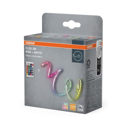 Osram - LED RGBW traka FLEX 3m LED/10W/230V s mogućnošću prigušivanja + daljinski upravljač