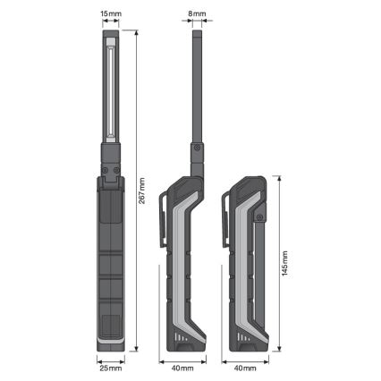 Osram - Prigušiva punjiva džepna svjetiljka LEDINSPECT POCKET200 LED/2W/3,7V IP54