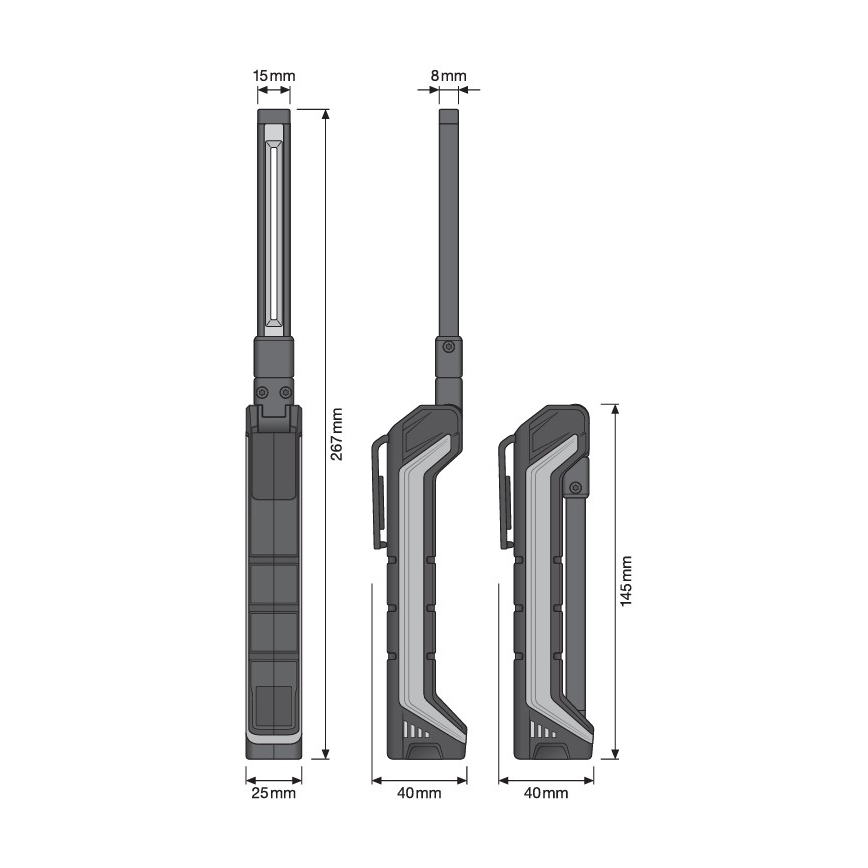 Osram - Prigušiva punjiva džepna svjetiljka LEDINSPECT POCKET200 LED/2W/3,7V IP54