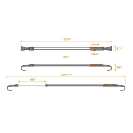 Osram - Punjiva LED inspekcijska svjetiljka s mogućnošću prigušivanja LEDINSPECT UNDERBONNET LED/16W/3,7V IP65