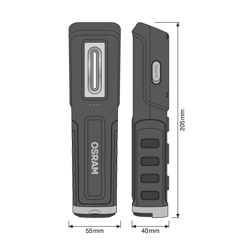Osram - Punjiva LED svjetiljka s mogućnošću prigušivanja LEDINSPECT WIRE-FREE PRO 600 LED/5W/3,7V IP54