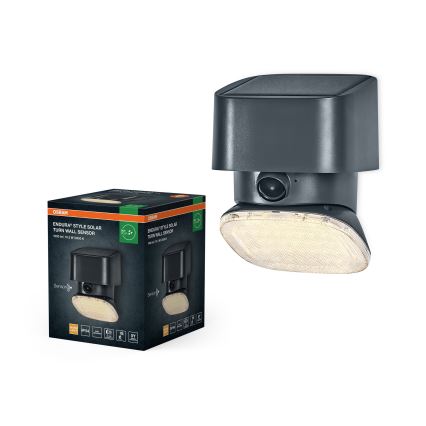 Osram - LED solarno zidno svjetlo s senzorom ENDURA STYLE LED/10,3W/4,2V 2000 mAh IP54 antracit