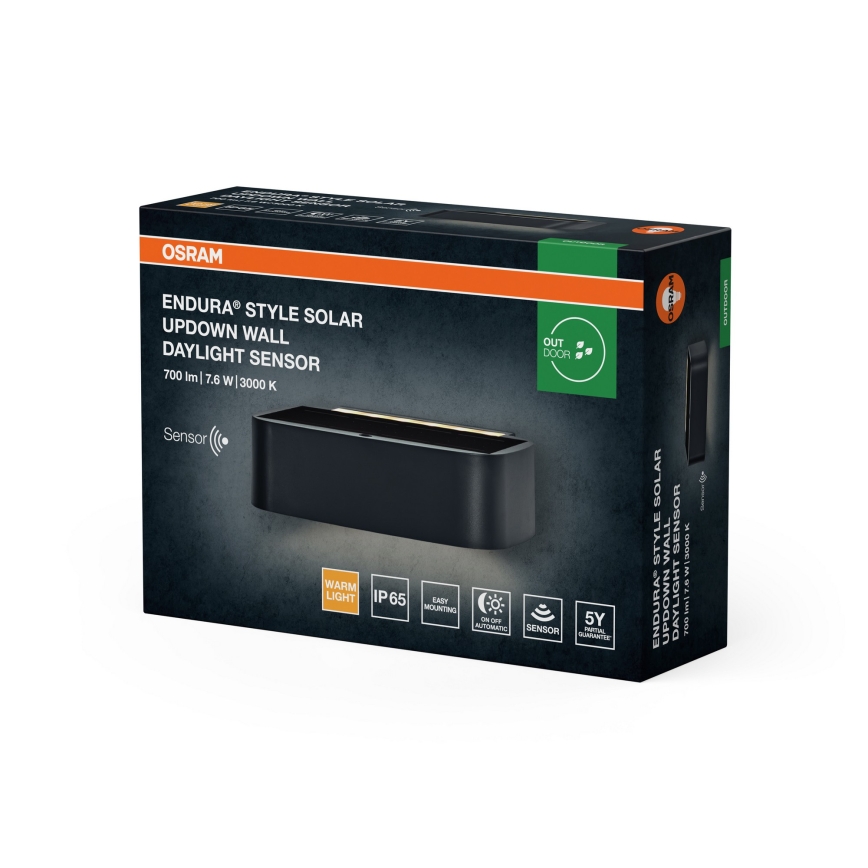 Osram - LED prigušivo solarno zidno svjetlo ENDURA STYLE LED/7,6W/4,2V 2000 mAh IP65 antracit