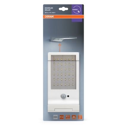 Osram - LED solarna zidna svjetiljka s senzorom DOORLED LED/3W/3,3V 2000 mAh IP44 bijela