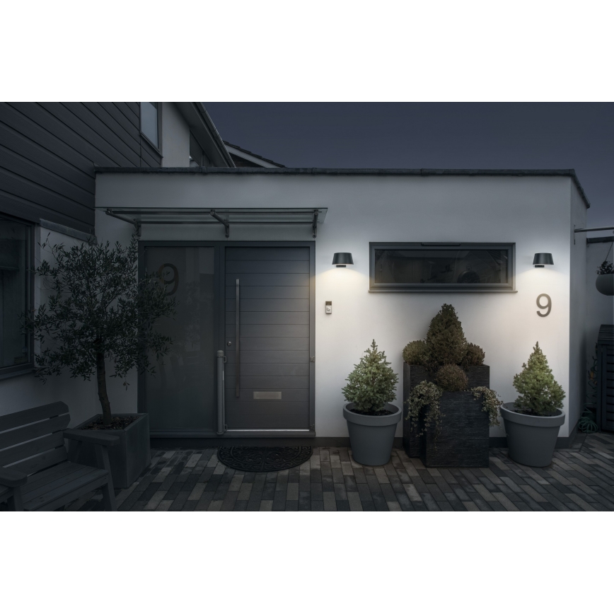 Osram - LED solarna zidna svjetiljka sa senzorom ENDURA STYLE LED/10,1W/4,2V 2000 mAh IP54 antracit