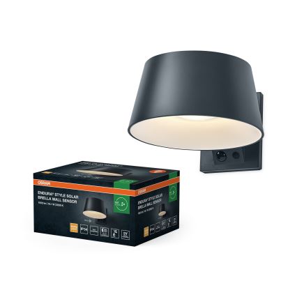 Osram - LED solarna zidna svjetiljka sa senzorom ENDURA STYLE LED/10,1W/4,2V 2000 mAh IP54 antracit