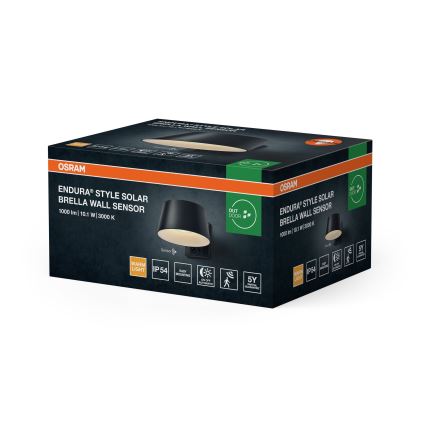Osram - LED solarna zidna svjetiljka sa senzorom ENDURA STYLE LED/10,1W/4,2V 2000 mAh IP54 antracit