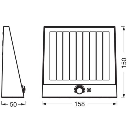 Osram - LED solarna zidna svjetiljka s senzorom ENDURA STYLE LED/10,2W/4,2V 2000 mAh IP54 antracit