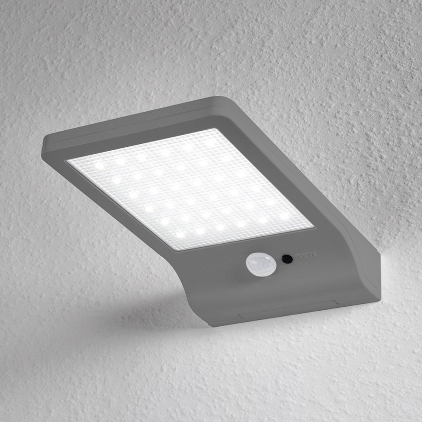 Osram - LED solarna zidna svjetiljka sa senzorom DOORLED LED/3W/3,3V 2000 mAh IP44 srebrna