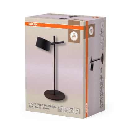 Osram - LED stolna lampa DECOR KYOTO s dodirnim upravljanjem i prigušavanjem LED/12W/230V CRI 90 crna