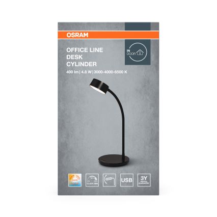 Osram - LED stolna lampa s prigušivanjem OFFICE LINE LED/4,8W/230V 3000/4000/6500K crna