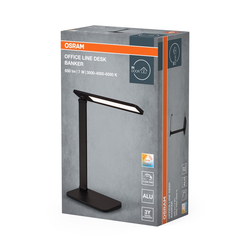 Osram - LED stolna lampa s prigušivanjem OFFICE LINE LED/7W/230V 3000/4000/6500K crna