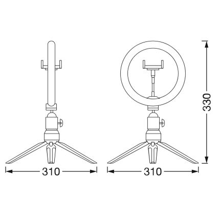 Osram - LED stolna lampa s mogućnošću prigušivanja, sa stativom i držačem za vloganje LED/5,5W/USB 3000-6500K 210 mAh