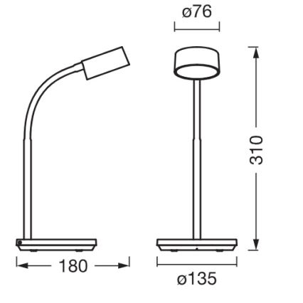Osram - LED prigušljiva stolna svjetiljka OFFICE LINE LED/4,8W/230V 3000/4000/6500K bijela