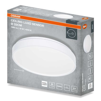 Osram - LED stropno svjetlo sa senzorom sumraka CEILING LUXO LED/18W/230V, promjer 32 cm, bijelo