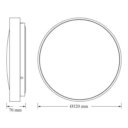 Osram - LED stropno svjetlo sa senzorom sumraka CEILING LUXO LED/18W/230V, promjer 32 cm, bijelo