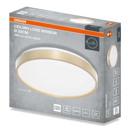 Osram - LED stropna svjetiljka sa senzorom sumraka CEILING LUXO LED/18W/230V Ø 32 cm zlatna