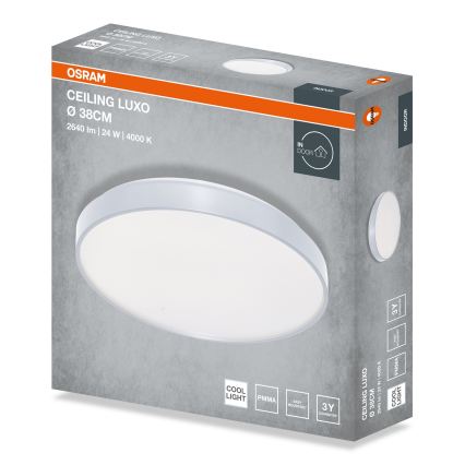 Osram - LED stropna svjetiljka CEILING LUXO LED/24W/230V promjer 38 cm srebrna