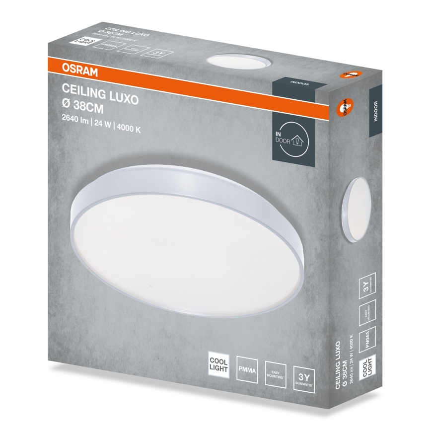 Osram - LED stropna svjetiljka CEILING LUXO LED/24W/230V promjer 38 cm srebrna