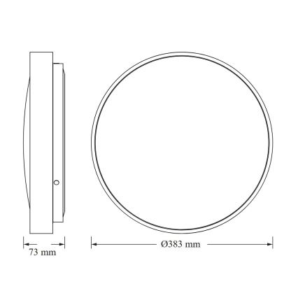 Osram - LED stropna svjetiljka CEILING LUXO LED/24W/230V promjer 38 cm srebrna