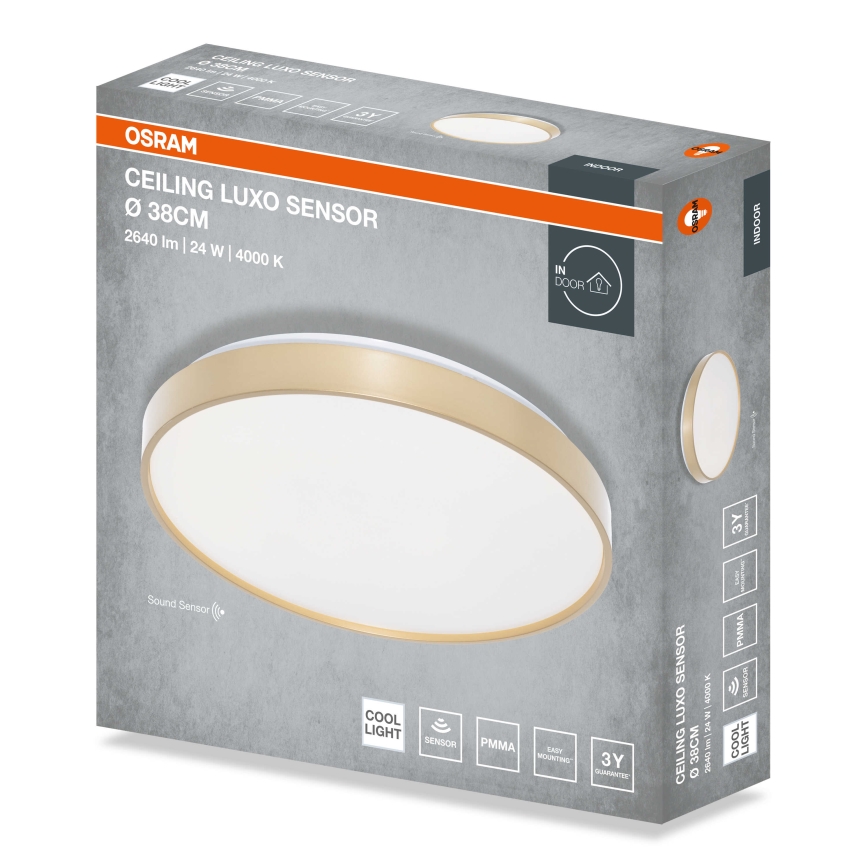 Osram - LED stropna svjetiljka sa senzorom sumraka CEILING LUXO LED/24W/230V Ø 38 cm zlatna