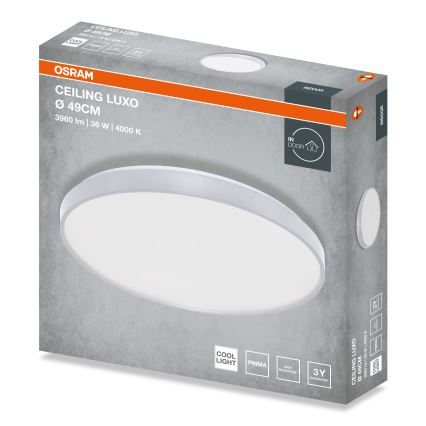 Osram - LED stropna svjetiljka CEILING LUXO LED/36W/230V Ø 49 cm srebrna
