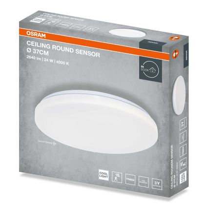 Osram - okruglo stropno LED svjetlo sa senzorom sumraka LED/24W/230V 4000K Ø 37 cm bijela